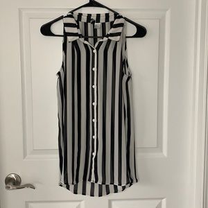 Black & White Mesh Top